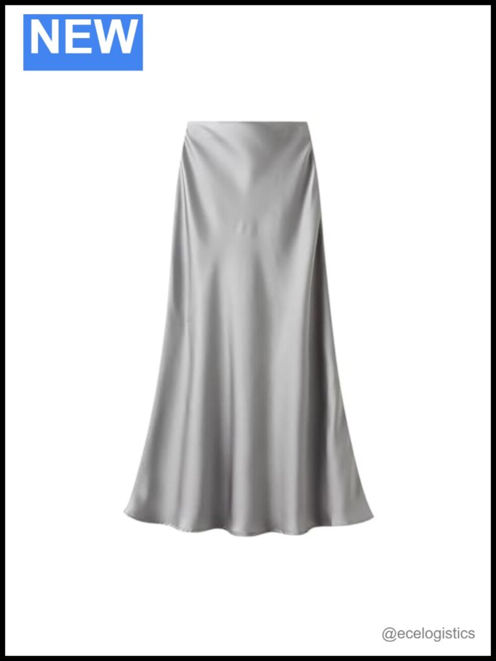 Women's Elegant Mermaid Maxi Skirt High Waisted Flowy Satin Work